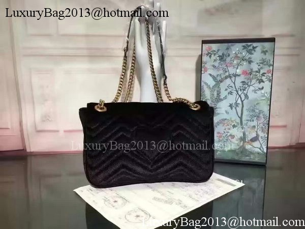 Gucci GG Marmont Velvet Shoulder Bag 443497 Black