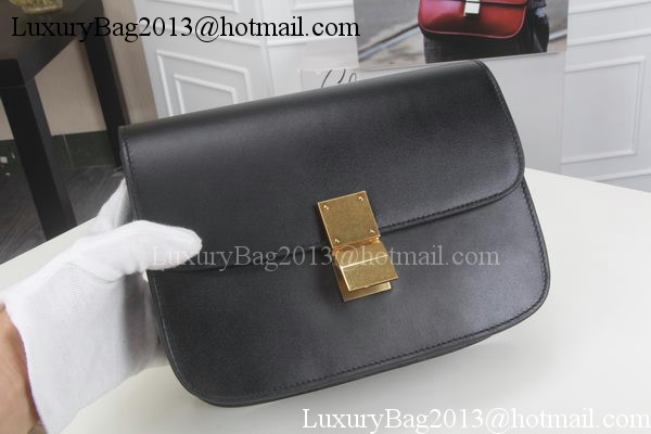 Celine Classic Box Flap Bag Calfskin Leather C3369 Black