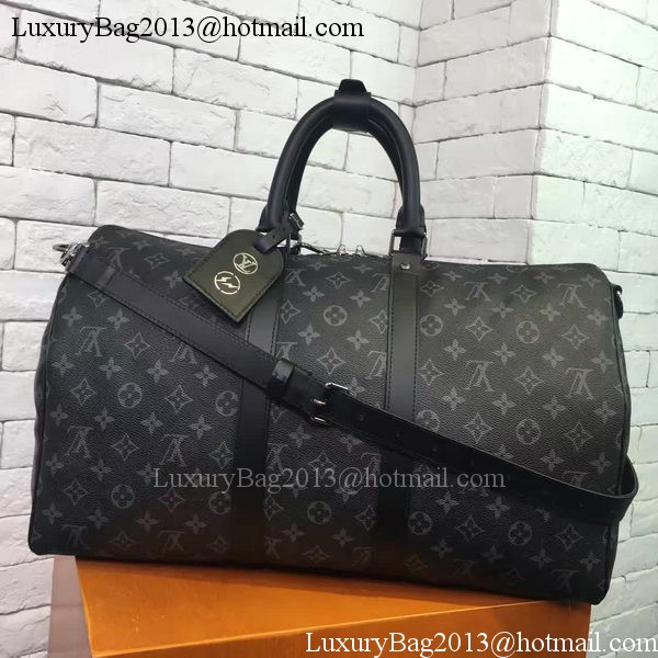 Louis Vuitton Monogram Eclipse Canvas KEEPALL 45 BANDOULIERE N40569