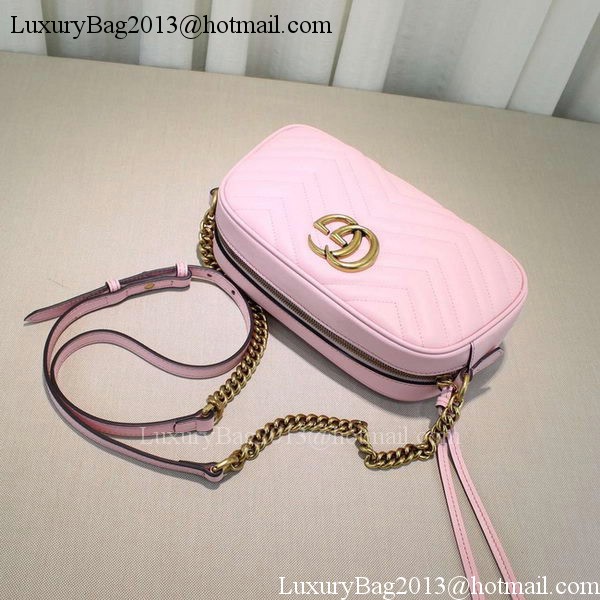 Gucci GG Marmont Matelasse Shoulder Bag 447632 Pink