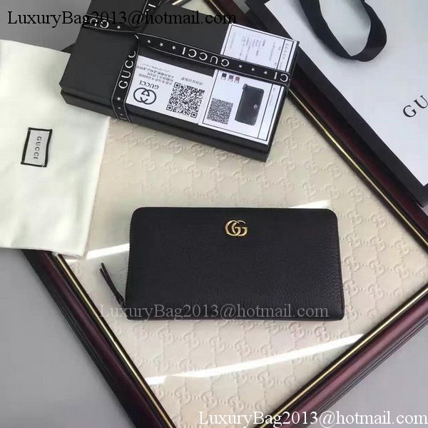 Gucci Leather Zip Around Wallet 456117 Black