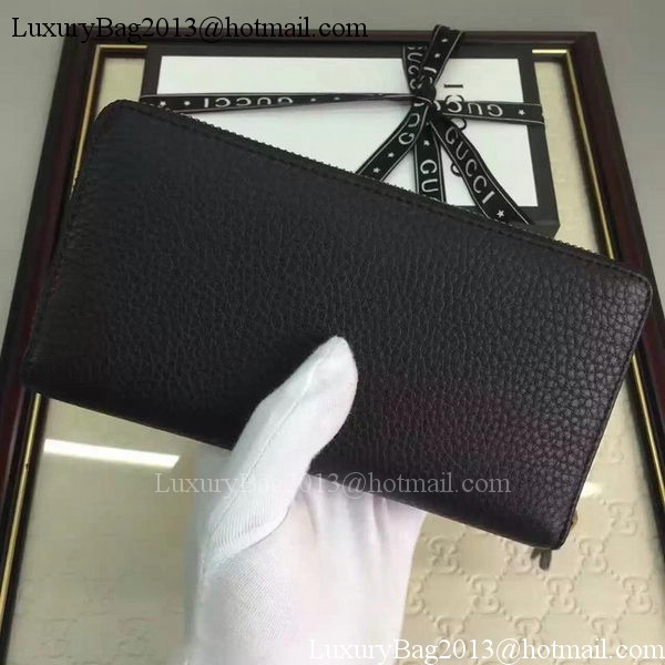 Gucci Leather Zip Around Wallet 456117 Black