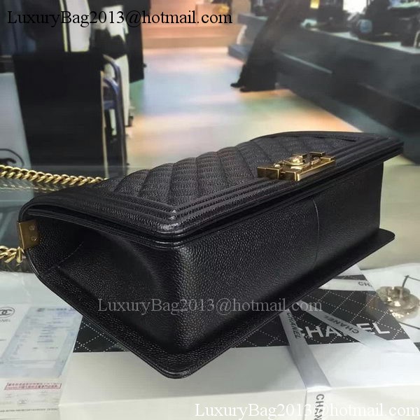 Boy Chanel Flap Bags Original Black Cannage Pattern A67088 Gold