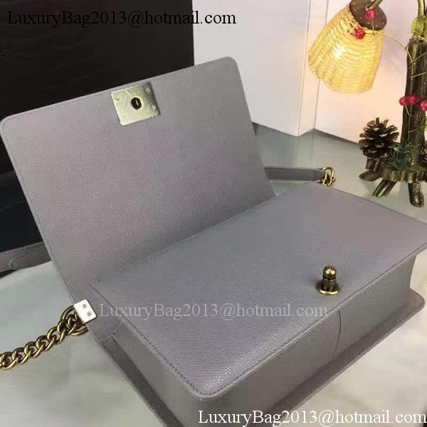 Boy Chanel Flap Bags Original Grey Cannage Pattern A67088 Gold