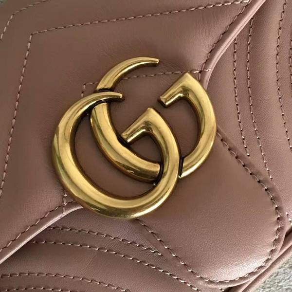 Gucci Now GG Marmont Mini Shoulder Bag 446744 Light Pink