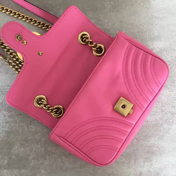 Gucci Now GG Marmont Mini Shoulder Bag 446744 Pink