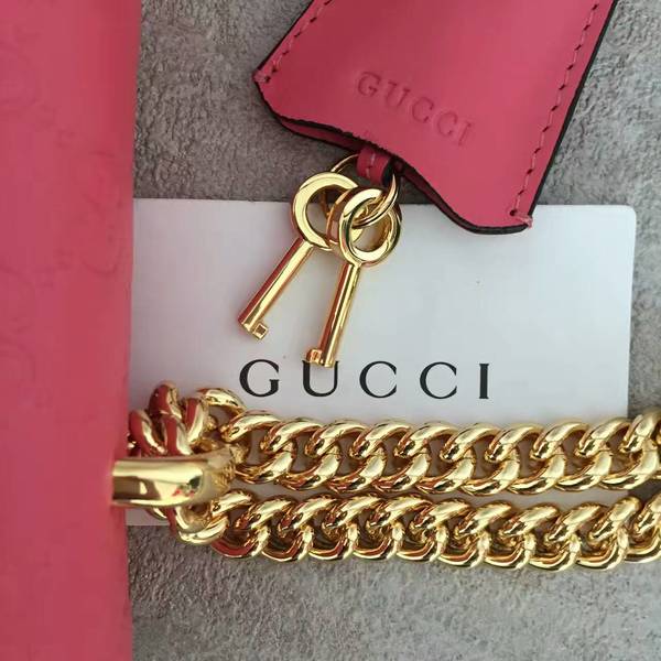 Gucci Padlock Series Gucci Signature Shoulder Bag 409486 Pink