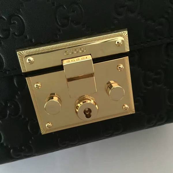 Gucci Padlock Gucci Signature Mini Shoulder Bag 409487A Black