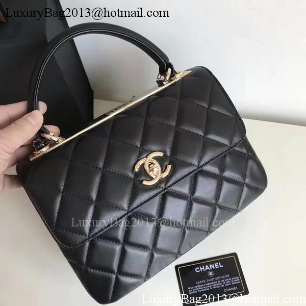 Chanel Classic Top Flap Bag Black Original Sheepskin Leather A92236 Gold