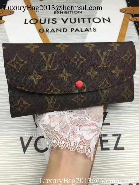 Louis Vuitton Monogram Canvas Emilie Wallet M60696 Red