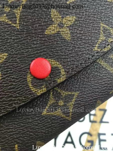 Louis Vuitton Monogram Canvas Emilie Wallet M60696 Red