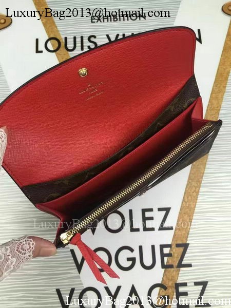 Louis Vuitton Monogram Canvas Emilie Wallet M60696 Red