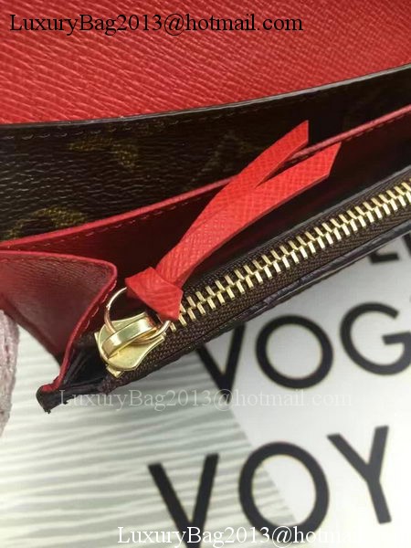 Louis Vuitton Monogram Canvas Emilie Wallet M60696 Red