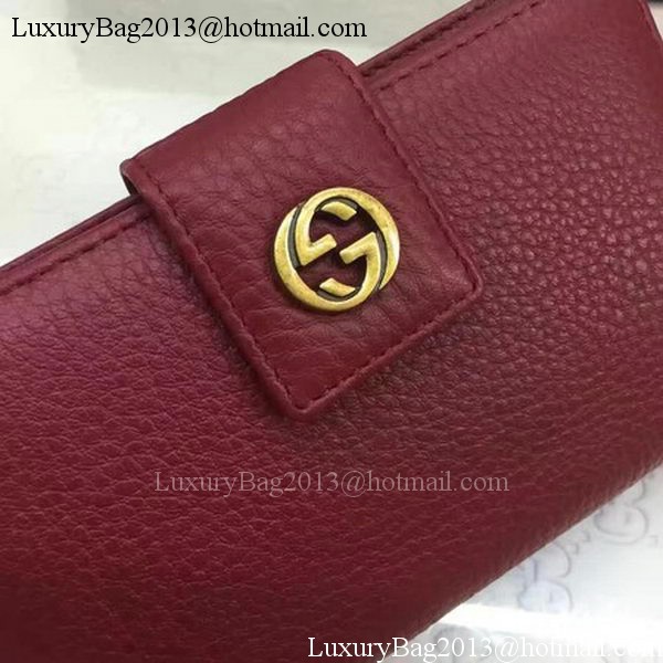 Gucci Calfskin Leagther Wallet 337023 Red