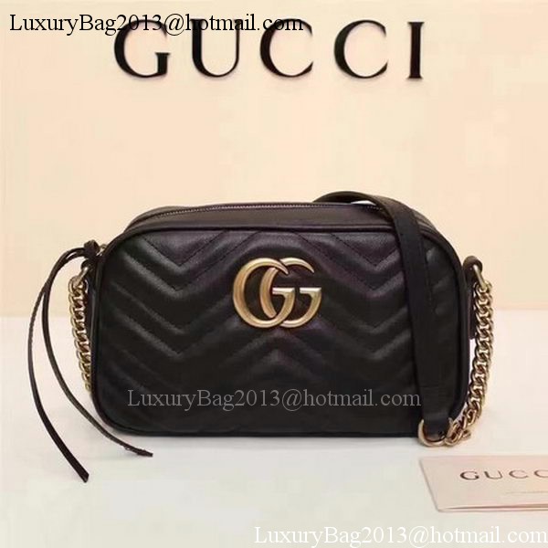 Gucci GG Marmont Matelasse Shoulder Bag 447632 Black