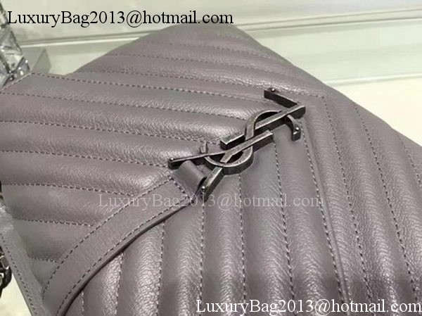 YSL Classic Monogramme Flap Bag Calfskin Leather Y22369 Grey