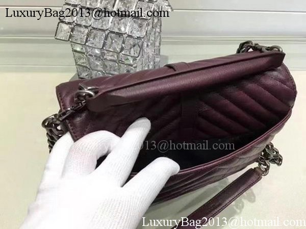 YSL Classic Monogramme Flap Bag Calfskin Leather Y22369 Wine