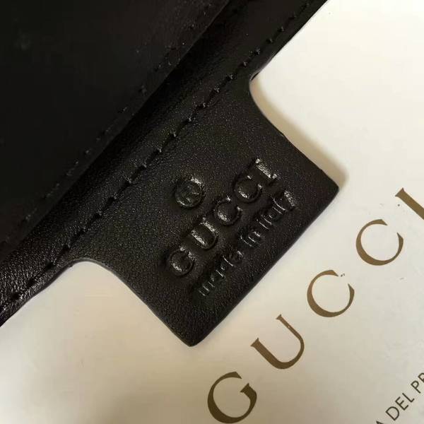 Gucci GG Suede Leather Shoulder Bag 443496 Black