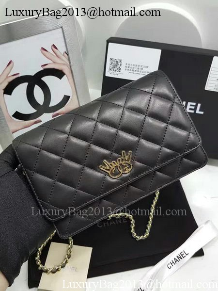 Chanel Original Sheepskin Leather Bi-Fold Wallet A32257 Black