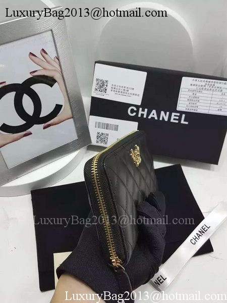 Chanel Original Sheepskin Leather Zippy Wallet A32256 Black