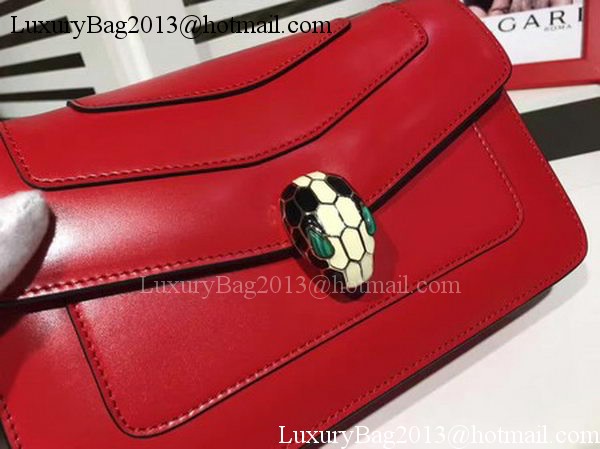 BVLGARI mini Shoulder Bag Calfskin Leather BG2282 Red