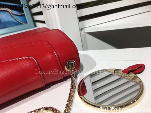 BVLGARI mini Shoulder Bag Calfskin Leather BG2282 Red