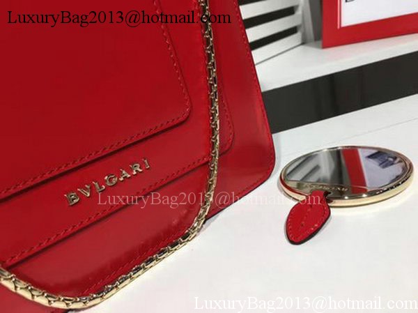 BVLGARI mini Shoulder Bag Calfskin Leather BG2283 Red