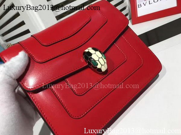 BVLGARI mini Shoulder Bag Calfskin Leather BG2283 Red