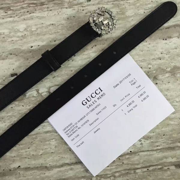 Gucci 2.5cm Original Leather Belt 17418A