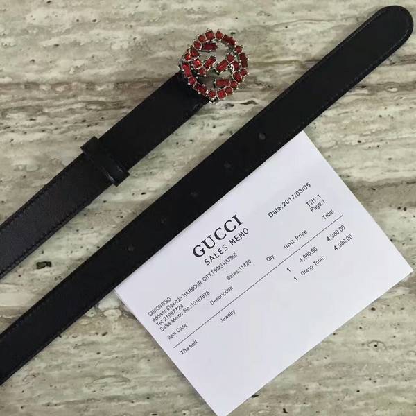 Gucci 2.5cm Original Leather Belt 17418B