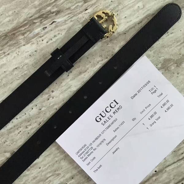 Gucci 2.5cm Original Leather Belt 17418C