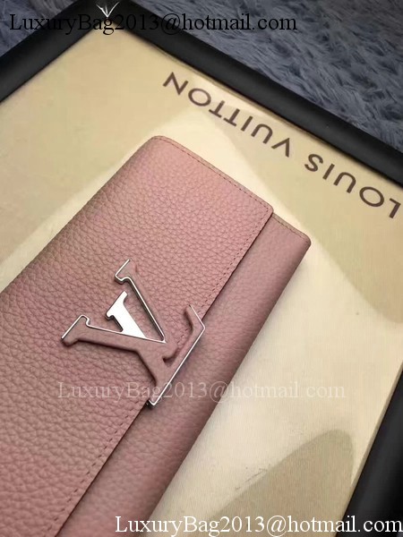 Louis Vuitton Calfskin Leather CAPUCINES WALLET M61249 Pink