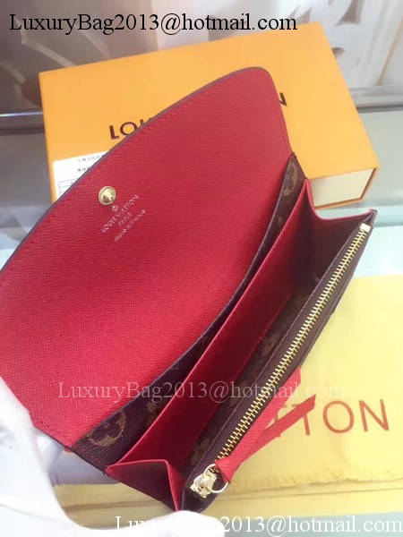 Louis Vuitton Monogram Canvas Emilie Wallet M60136 Red