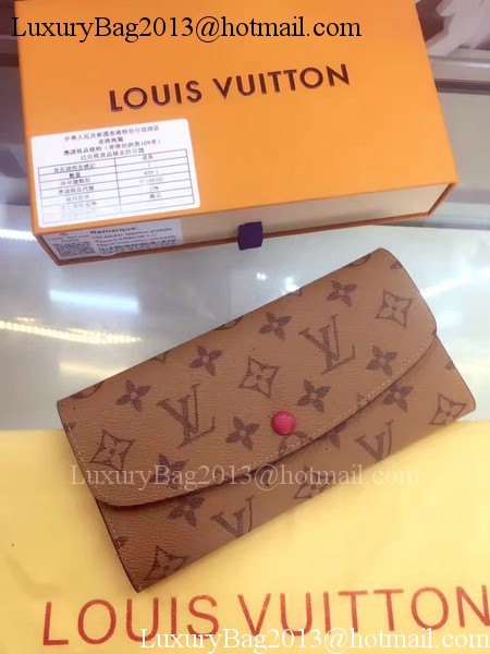 Louis Vuitton Monogram Canvas Emilie Wallet M60136 Rosy