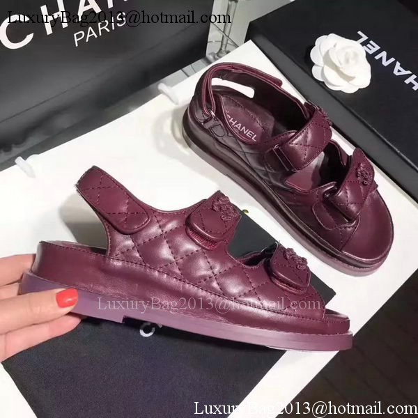 Chanel Sandal Leather CH2090 Wine