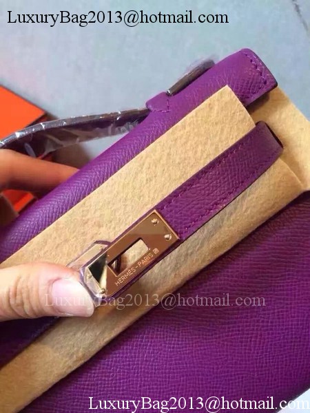 Hermes Kelly 22cm Tote Bag Original Leather KL22 Purple