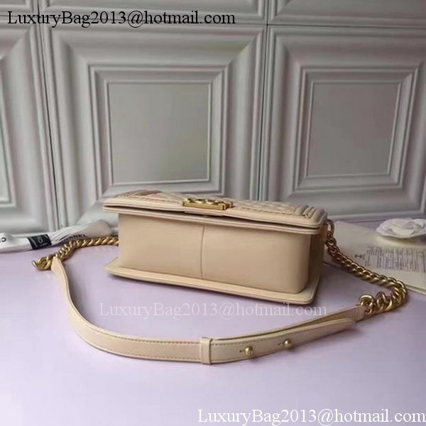 Boy Chanel Flap Shoulder Bag Original Sheepskin Leather A67086 Apricot