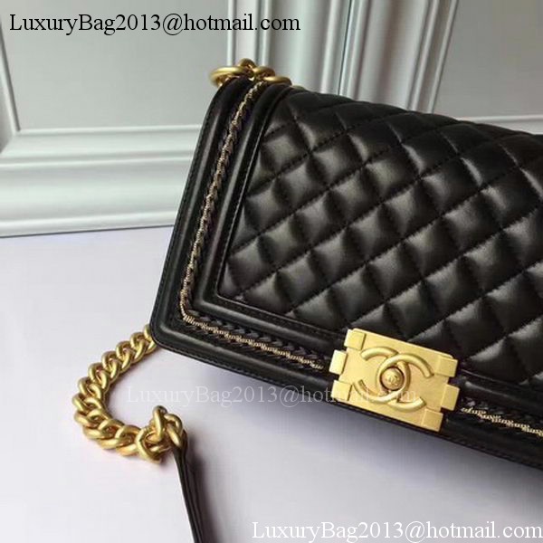 Boy Chanel Flap Shoulder Bag Original Sheepskin Leather A67086 Black