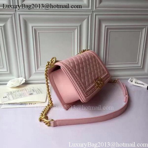 Boy Chanel Flap Shoulder Bag Original Sheepskin Leather A67086 Pink