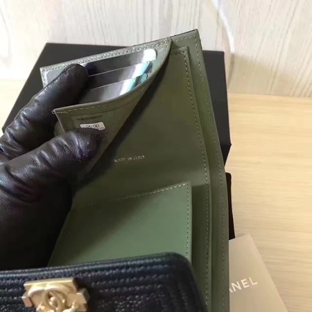 Boy Chanel Matelasse Bi-Fold Wallet Cannage Pattern CHA5261 Black
