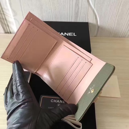 Boy Chanel Matelasse Bi-Fold Wallet Cannage Pattern CHA5261 Green