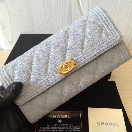 Chanel Boy Matelasse Long Wallet Cannage Pattern CHA5263 Grey