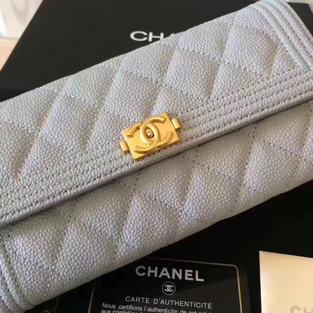 Chanel Boy Matelasse Long Wallet Cannage Pattern CHA5263 Grey