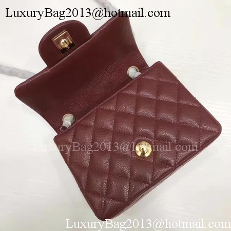 Chanel Classic MINI Flap Bag Original Cannage Pattern A1115 Wine