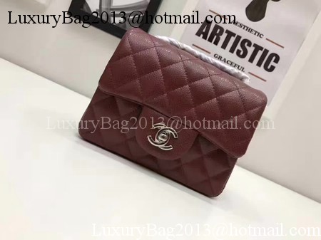 Chanel Classic MINI Flap Bag Original Cannage Pattern A1115 Wine