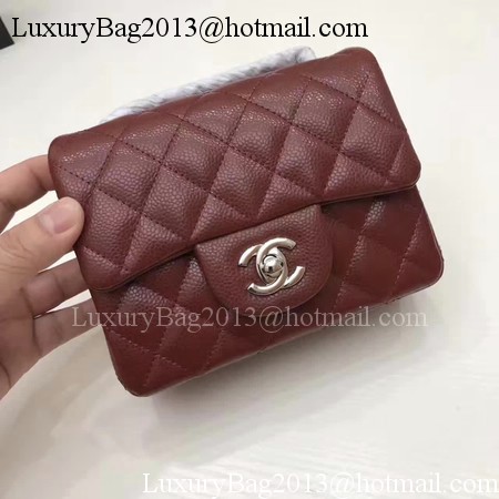 Chanel Classic MINI Flap Bag Original Cannage Pattern A1115 Wine