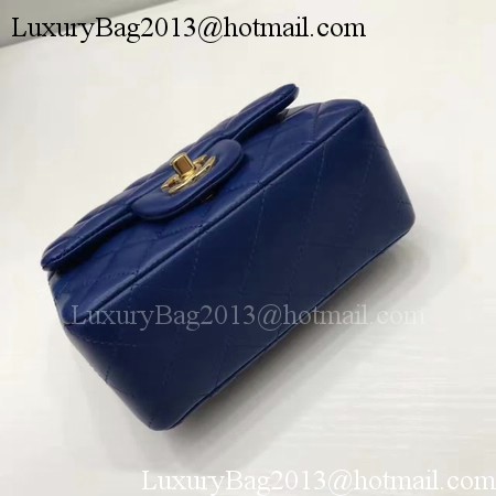 Chanel Classic MINI Flap Bag Original Sheepskin Leather A1115 Blue