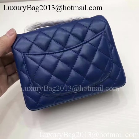 Chanel Classic MINI Flap Bag Original Sheepskin Leather A1115 Blue