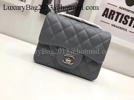 Chanel Classic MINI Flap Bag Original Sheepskin Leather A1115 Grey