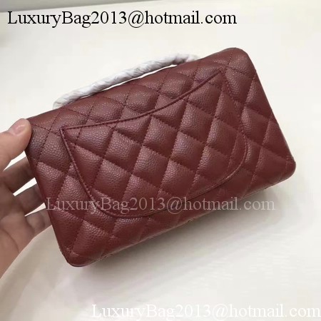 Chanel mini Classic Flap Bag Original Cannage Pattern A1116 Wine